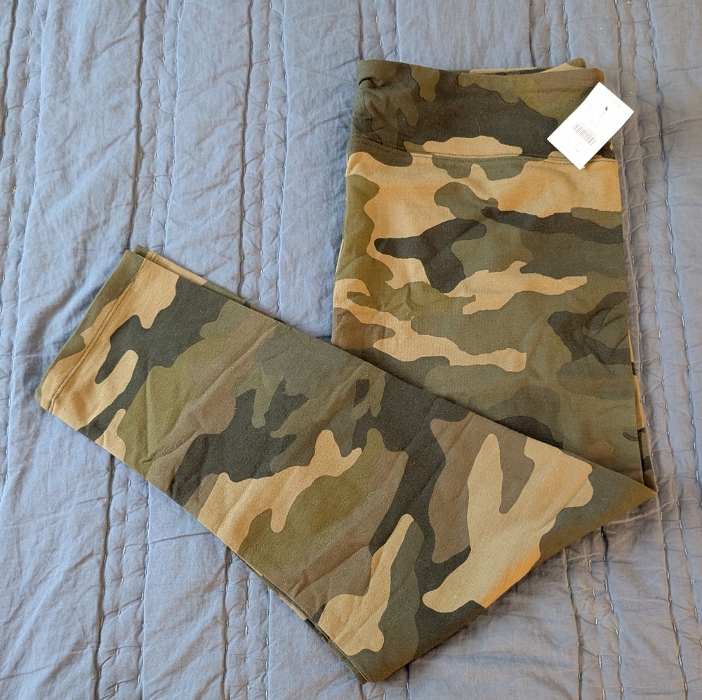 J. Crew Factory Camouflage Leggings in Olive Green and Tan